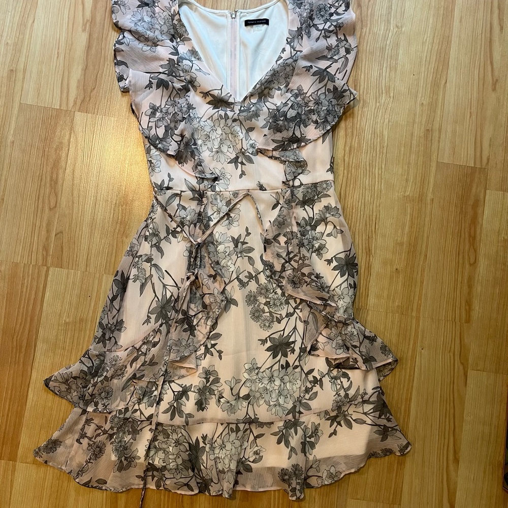 Rare Tommy Hilfiger pink floral chiffon dress